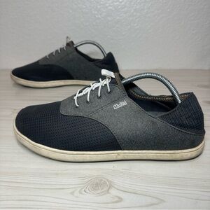 Olukai Men's Nohea Moku Gray Mesh Slip On Comfort Shoes Size